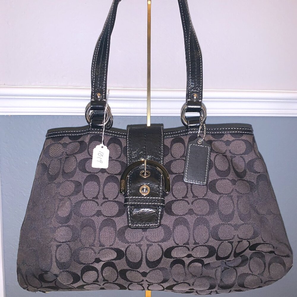 Coach Canvas Black Shoulder Bag